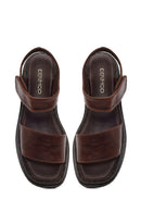 Women's Brown Chunky Leather Sandals | Derimod