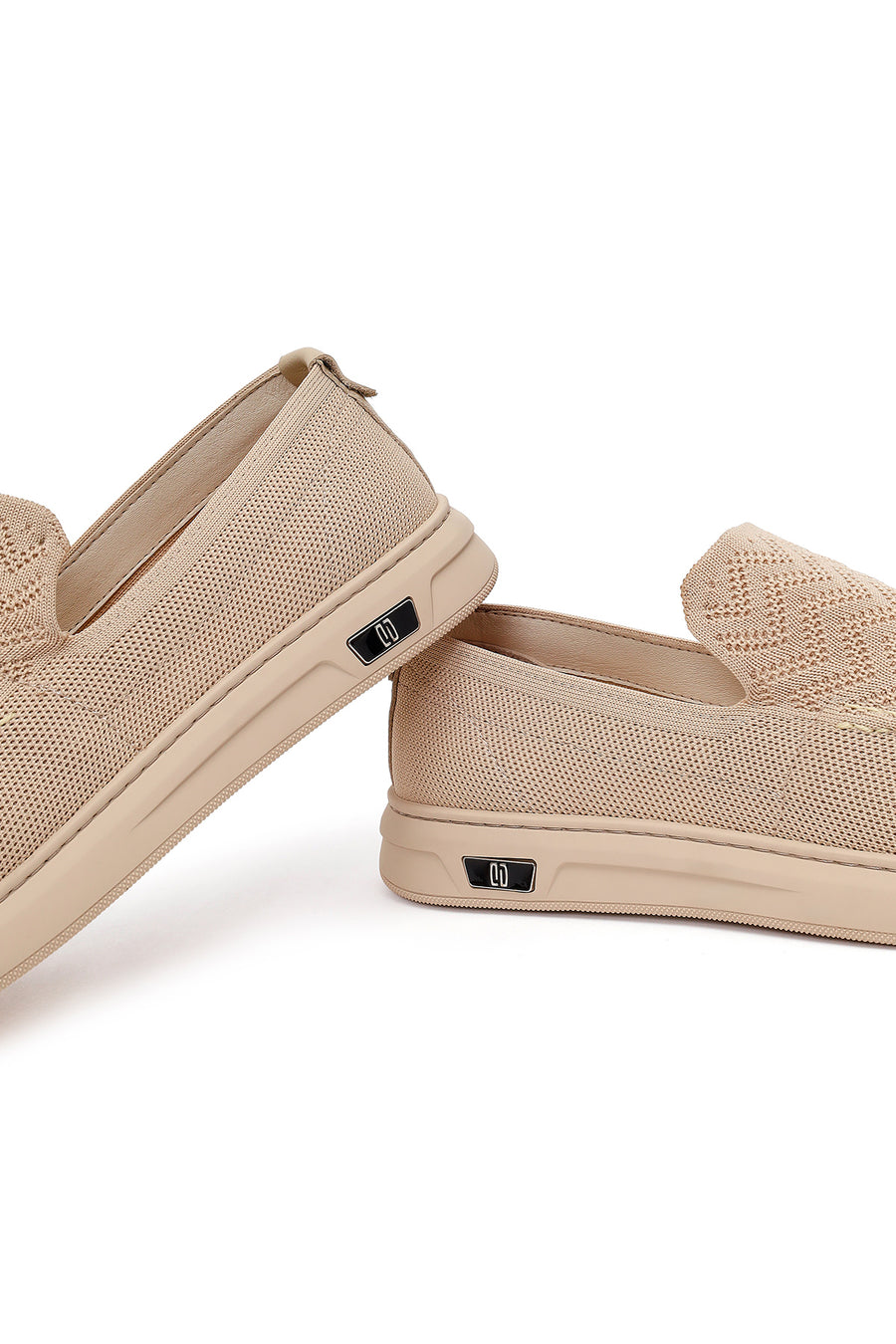 Male Beige Patterned Fabric Loafer