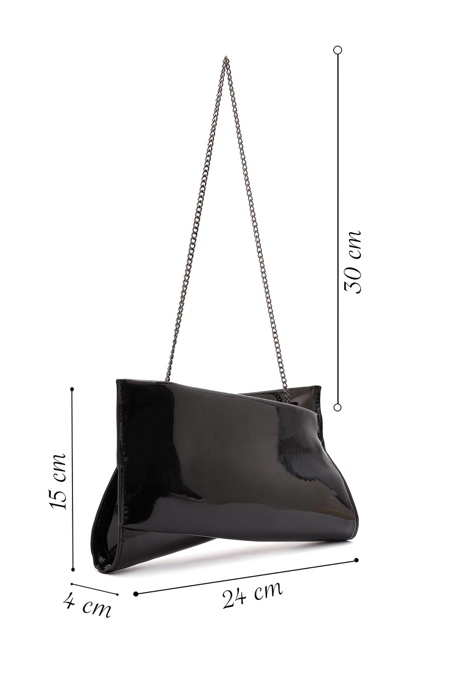 Women's Black Chain Strap Clutch Bag