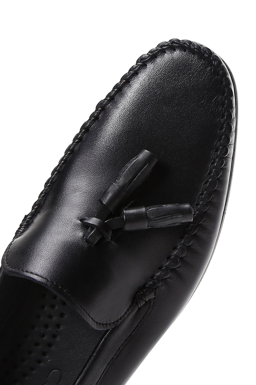Erkek Siyah Püsküllü Deri Casual Loafer