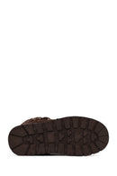Woman Brown Lace-up Thick-soled Suede Teddy Boots | Derimod