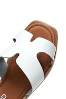 Women's White Leather Slippers | Derimod