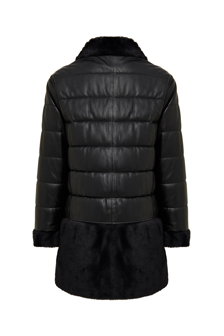 Avoriaz Women's Black Teddy Leather Coat