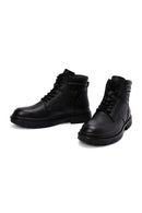 Men's Black Lace-Up Leather Casual Boots | Derimod