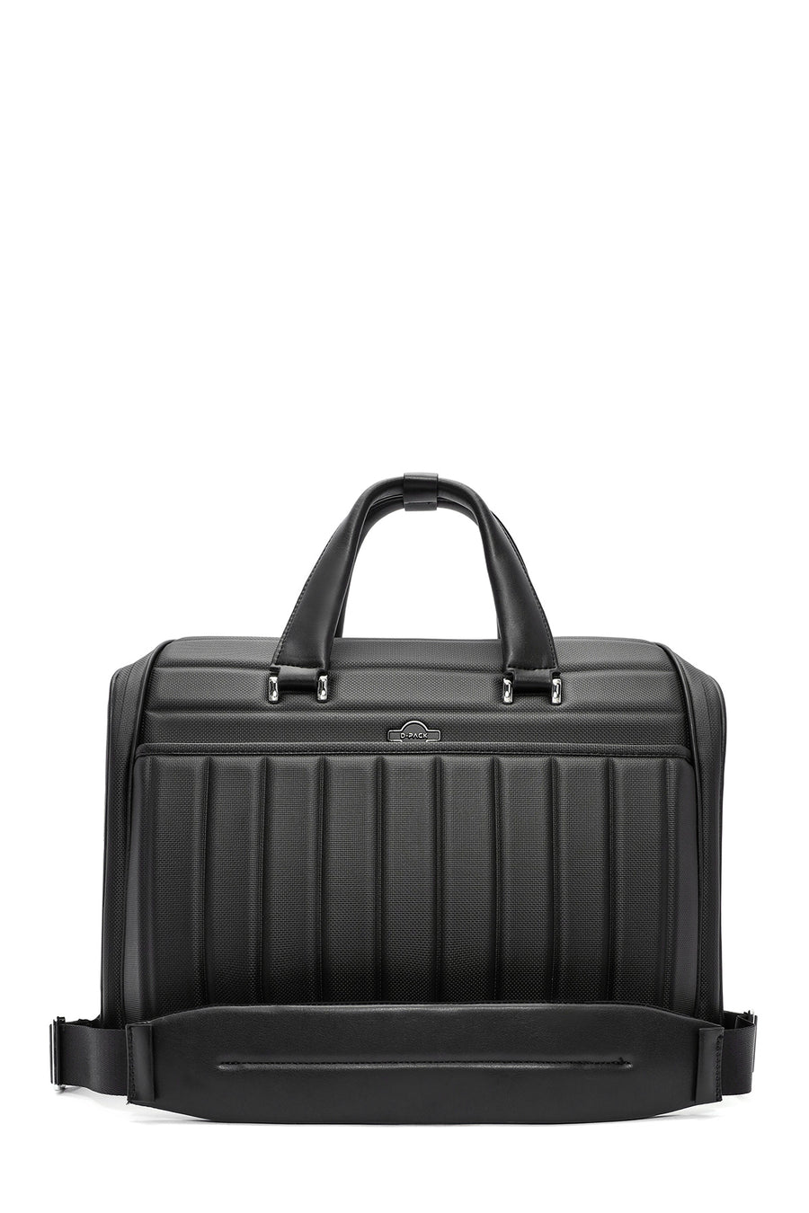 D-Pack Men's Black Long Strap Fabric Briefcase