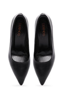 Women's Black Heeled Leather Stiletto | Derimod