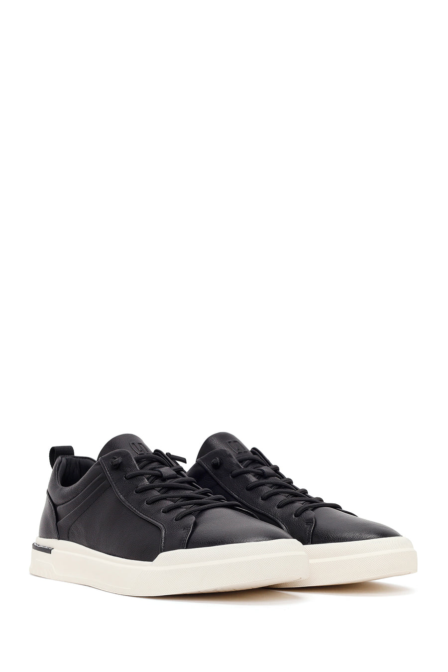 Men's Black Lace-up Leather Sneaker