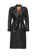 Los Angeles Women's Black Jacket Collar Leather Coat | Derimod