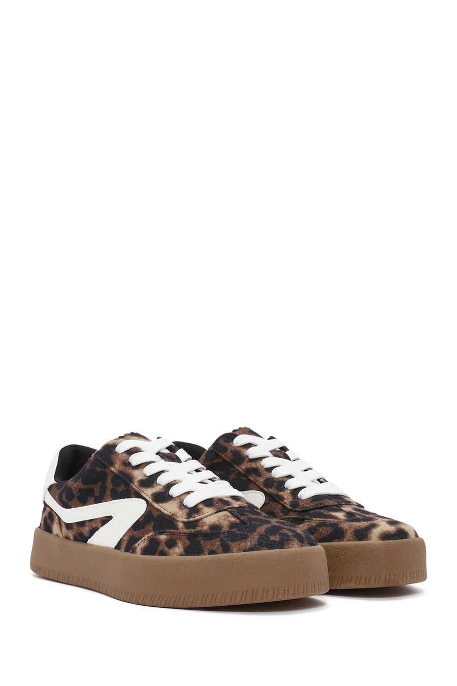 Women's Leopard Lace-Up Chunky Sole Sneakers