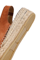 Women's Orange Suede Espadrille Sandals | Derimod