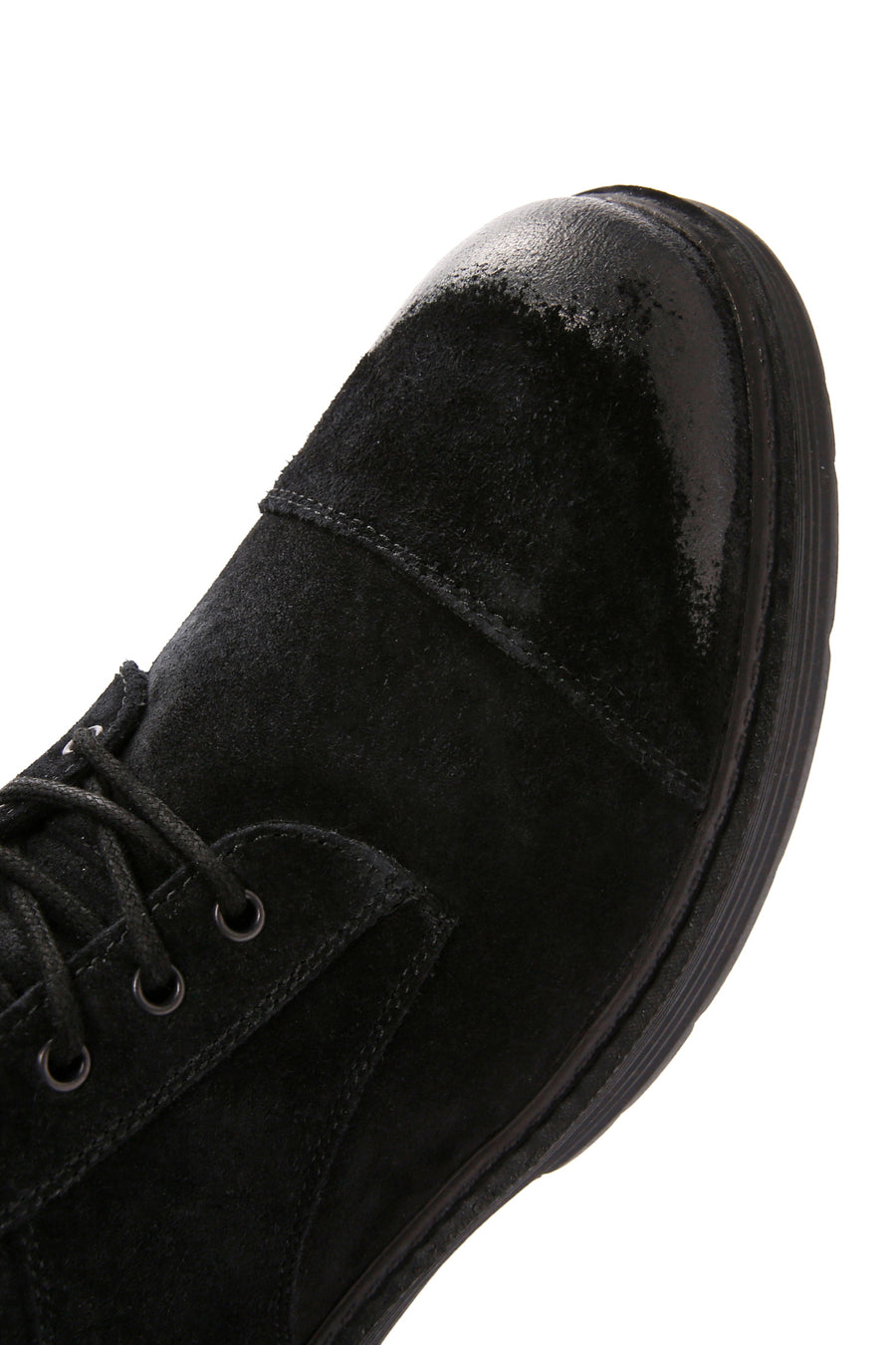 Men's Black Zippered Suede Leather Casual Boots