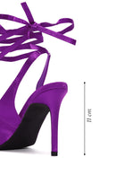 Women's Purple Ankle Strap Satin Heeled Shoes | Derimod