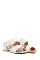 Women's White Heeled Slippers | Derimod