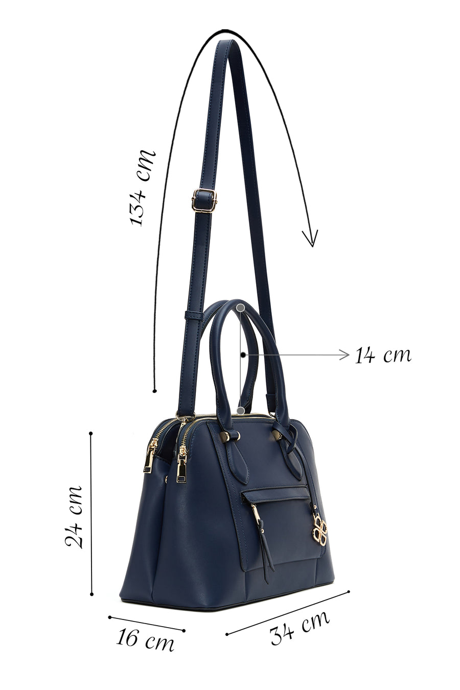 Women's Navy Blue Classic Shoulder Bag