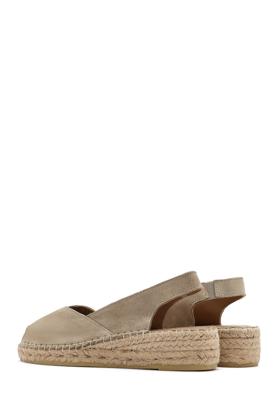 Kadın Bej Süet Espadril Sandalet