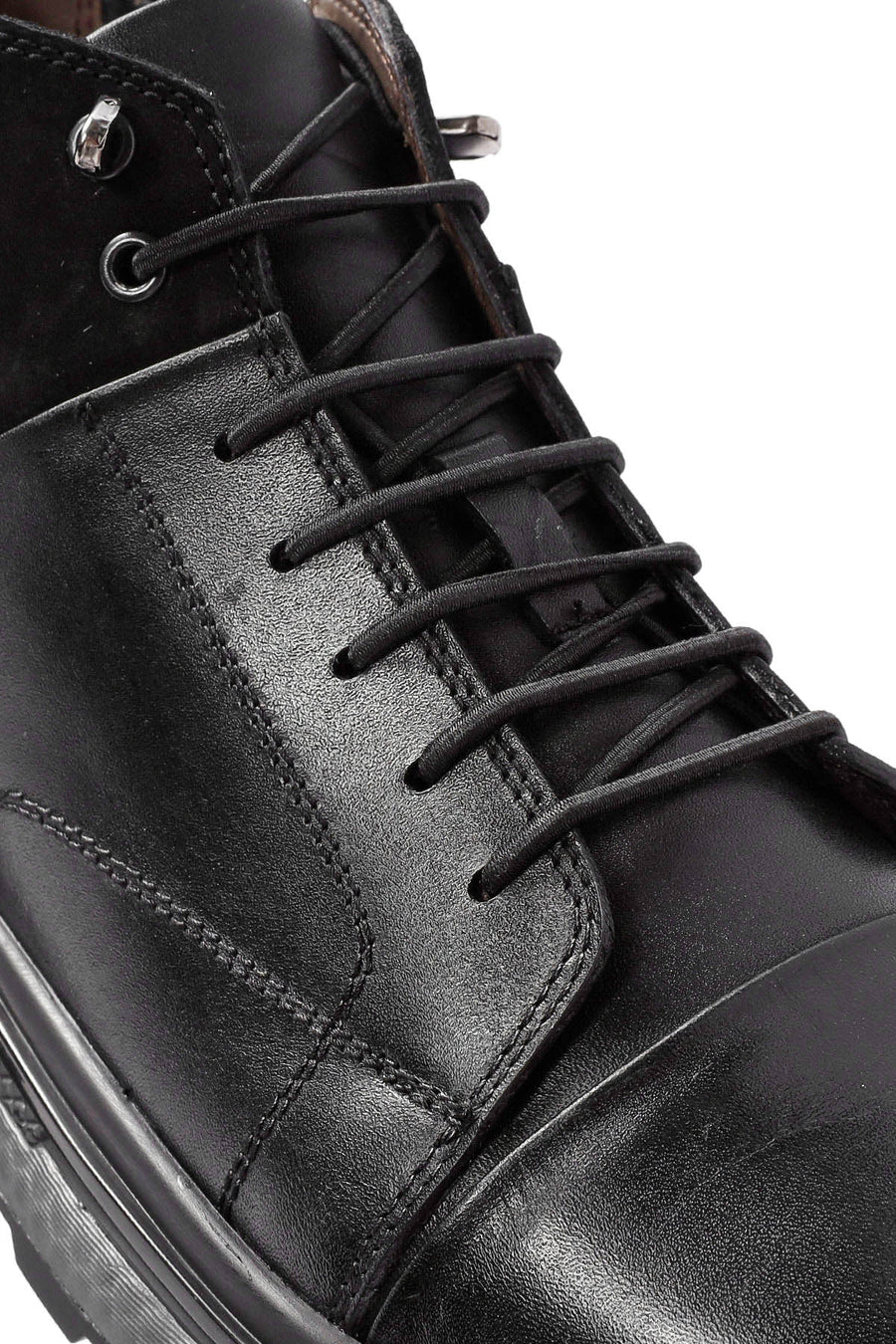 
Men's Black Lace-Up Ankle Leather Boot

