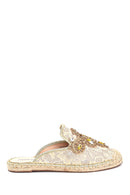 Women's Stone Detailed Straw Slippers | Derimod