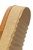 Woman Beige Strappy Thick-Soled Slipper | Derimod