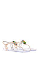 Women's Gold Jelly Flip Flops Sandals | Derimod