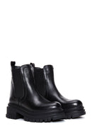 Women's Black Leather Chelsea Boots | Derimod