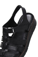 Kadın Siyah Deri Comfort Sandalet | Derimod
