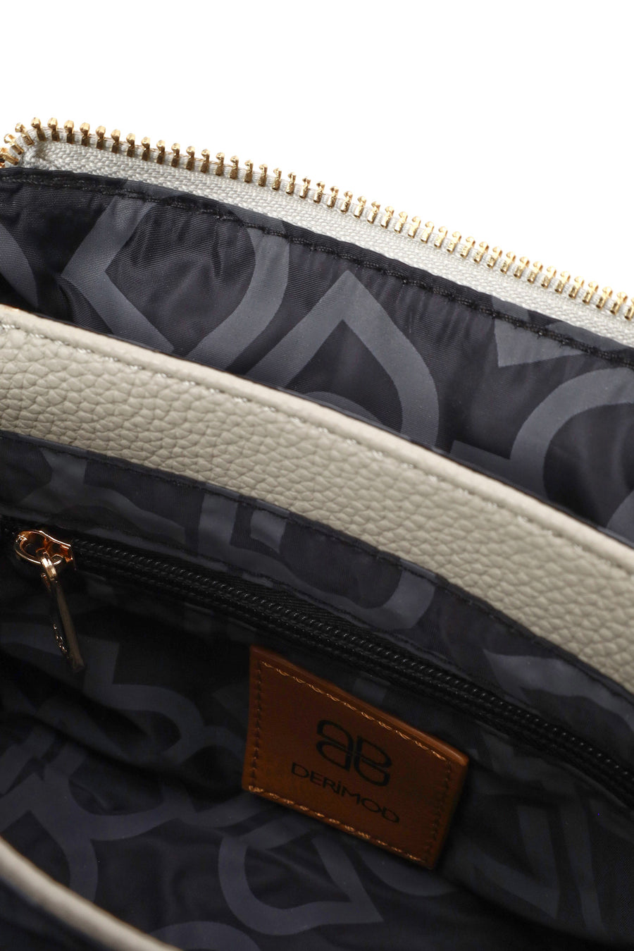 Woman Gray Long-Strap Patterned Shoulder Bag