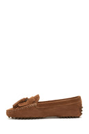 Women's Leather Suede Tassel Loafer | Derimod
