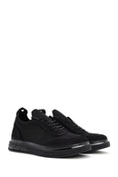 Men's Black Thick Sole Lace Up Fabric Sneaker | Derimod