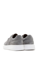 Men's Gray Thick Sole Lace Up Suede Leather Sneaker | Derimod