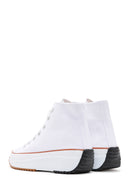 Women's White Thick Sole High Top Sneaker | Derimod