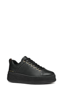 Geox Women's Black Spherica Ecub-2 Lace-Up Leather Sneaker | Derimod