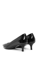 Women's Black Low Thin Heel Patent Leather Shoes | Derimod