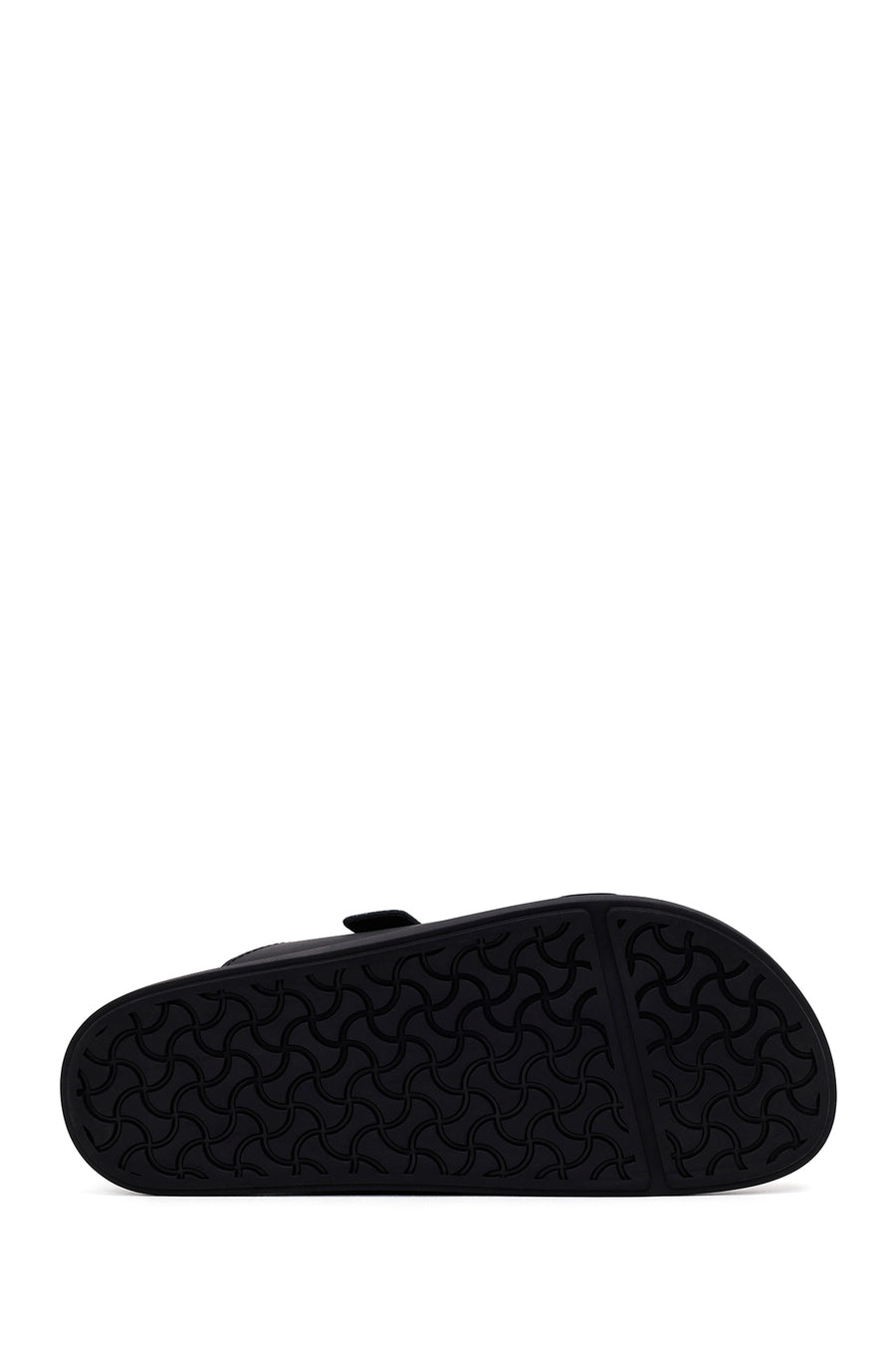 Male Black Double-Buckle Nubuck Leather Slipper