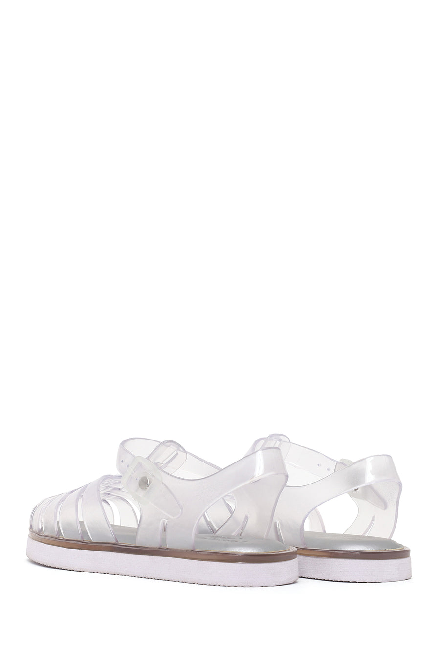 Woman Transparent Buckled Jelly Sandal