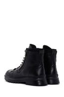 Men's Black Leather Zippered Casual Boots | Derimod