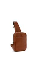 Men's Tan Leather Crossbody Bag | Derimod