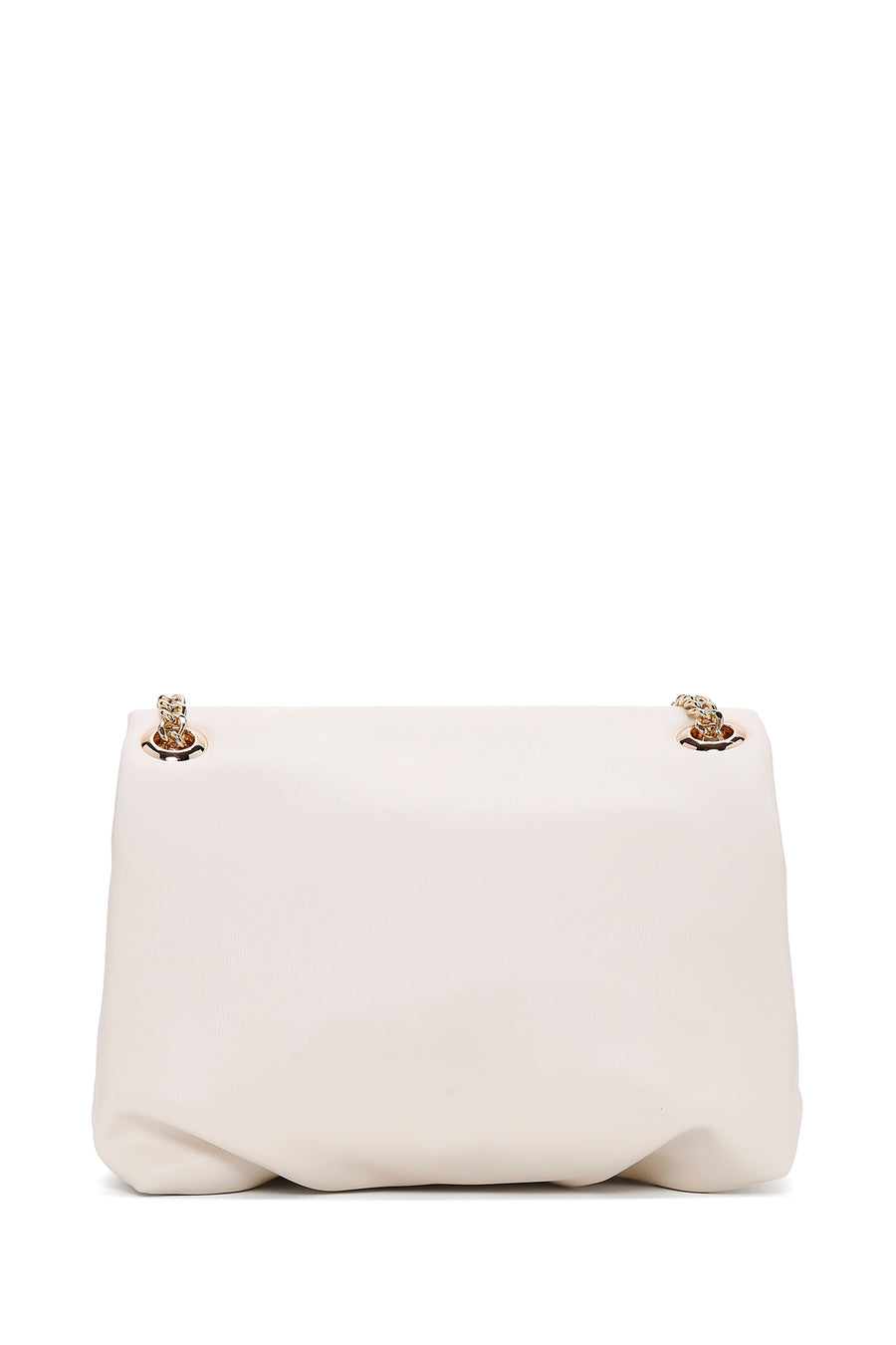 Women's Cream Long Chain Strap Shoulder Bag