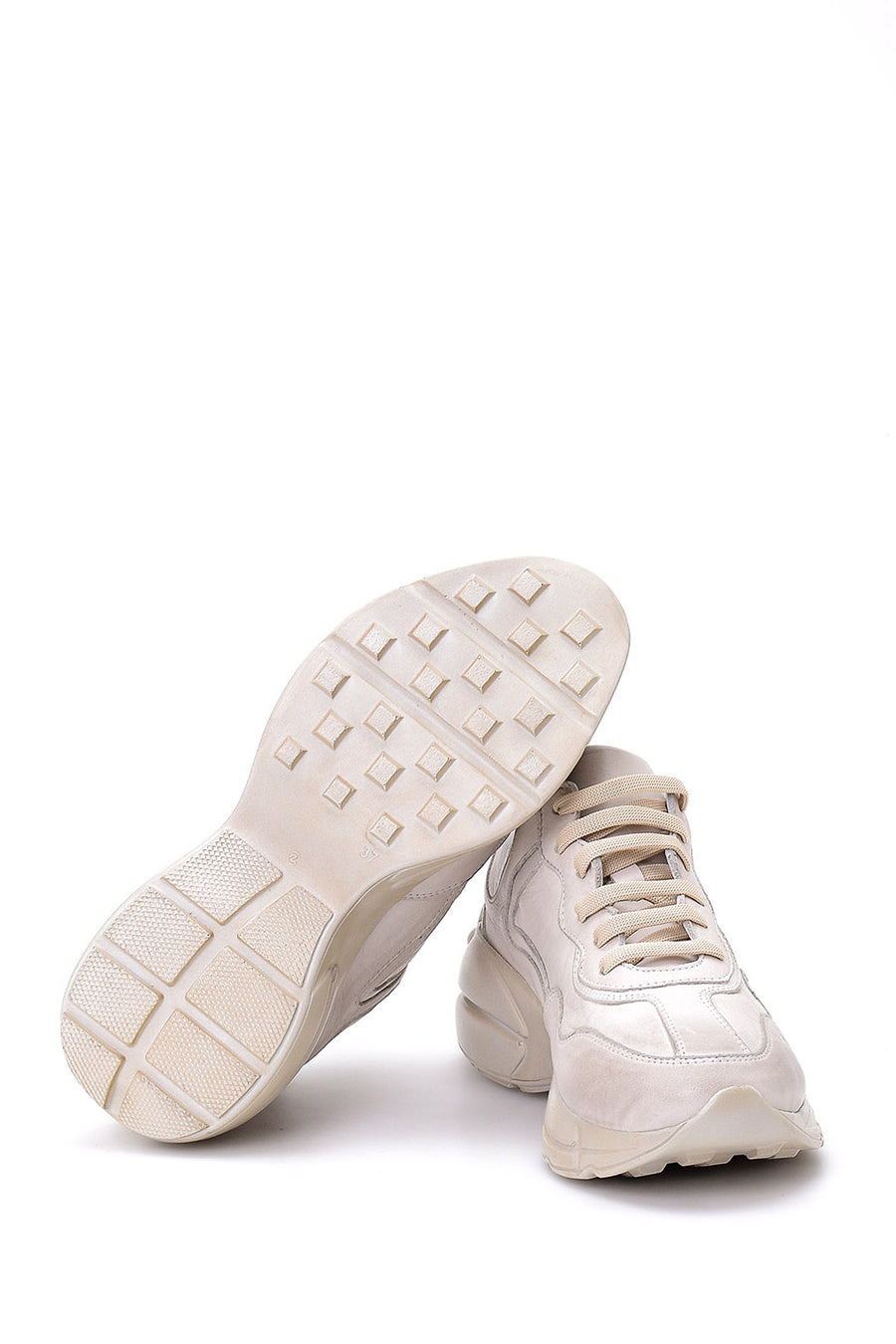 Women's High-Sole Leather Sneaker