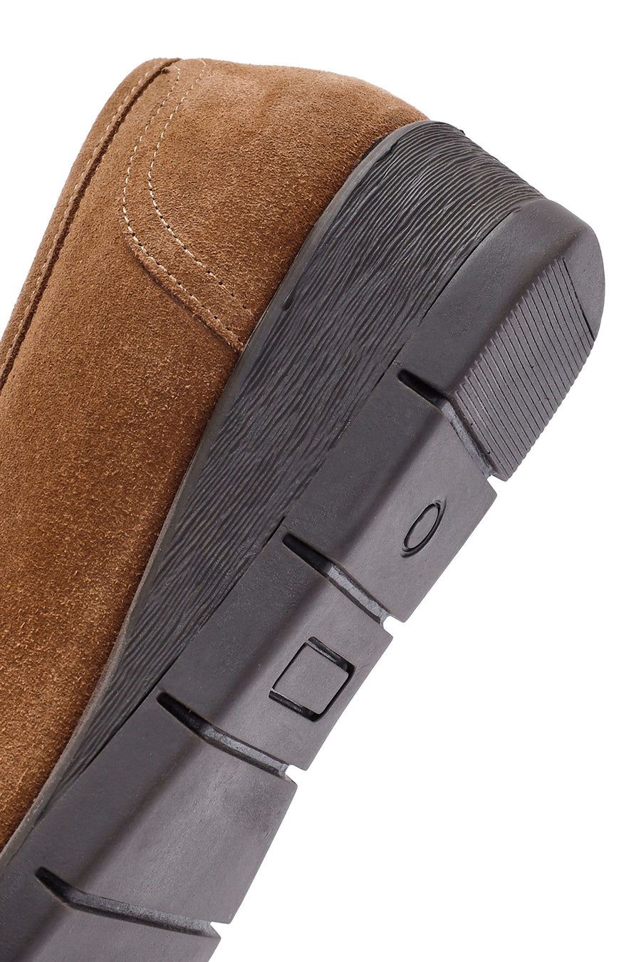 Kadın Taba Dolgu Topuklu Süet Deri Comfort Loafer