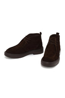Male Brown Lace-Up Thick-Soled Suede Casual Boots | Derimod