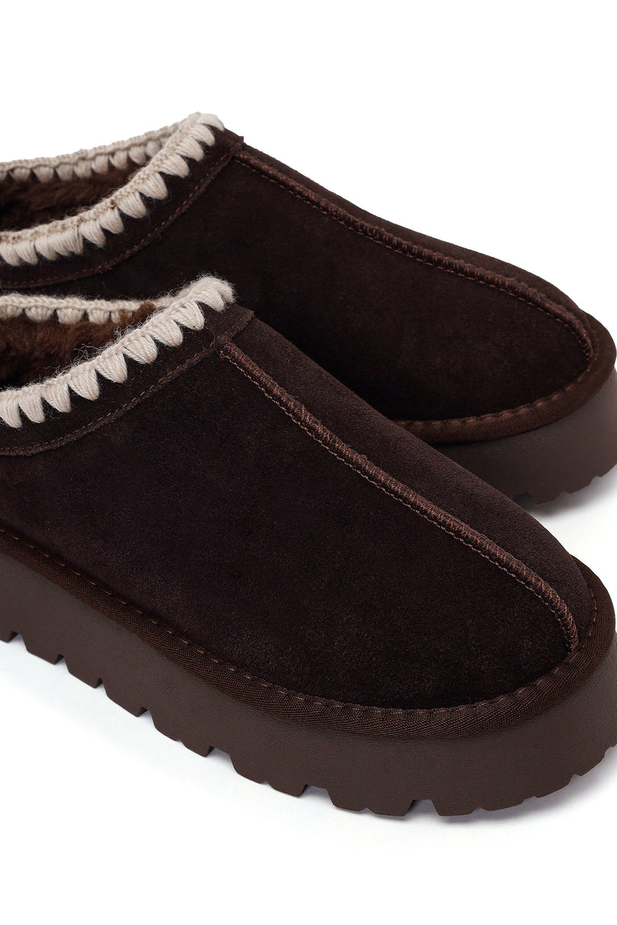 Woman Brown Thick-Soled Suede Teddy Boots