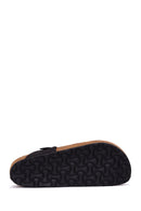 Women's Black Leather Flip Flops | Derimod