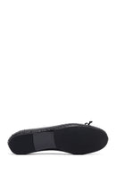 Woman Black Patterned Leather Babet | Derimod