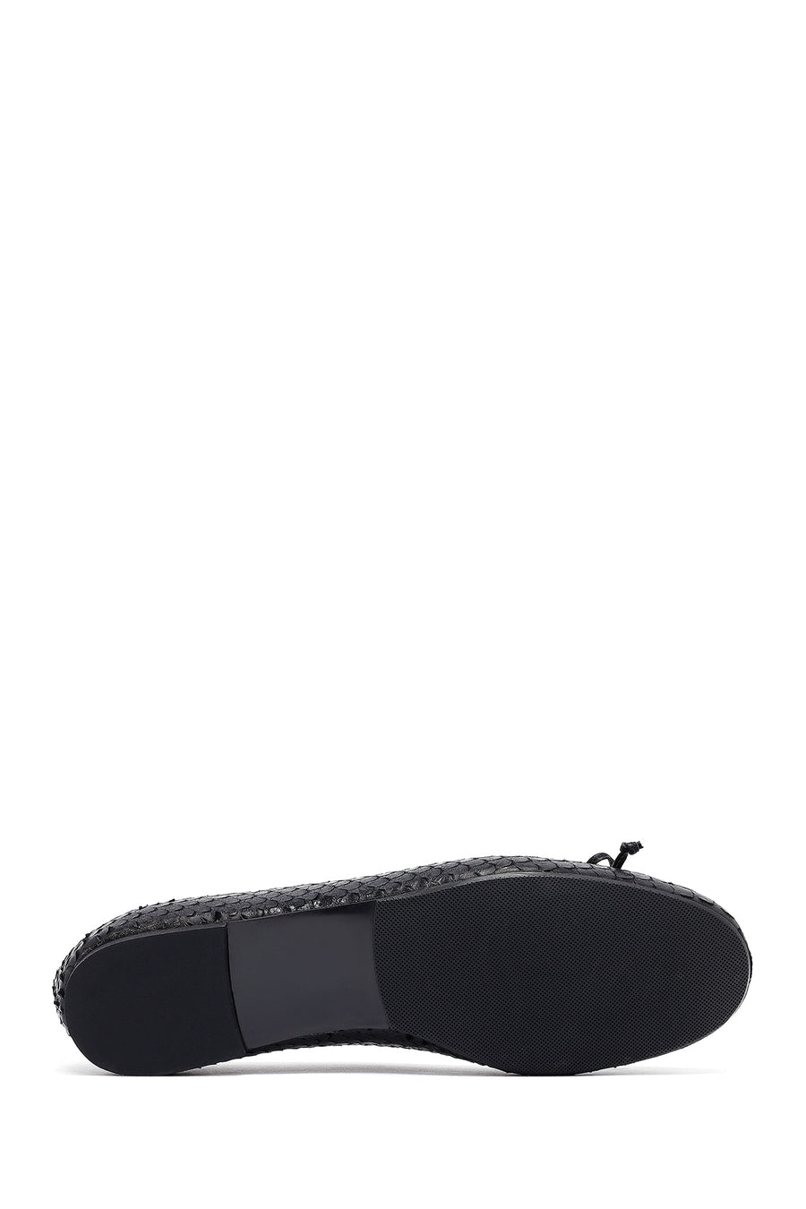 Woman Black Patterned Leather Babet