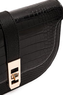 Women's Black Long Strap Crocodile Patterned Shoulder Bag | Derimod