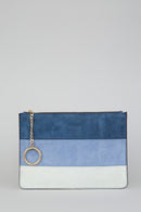 Navy Blue-Grey Suede Women's Leather Portfolio | Derimod