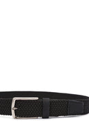 Men's Black Braided Leather Belt | Derimod