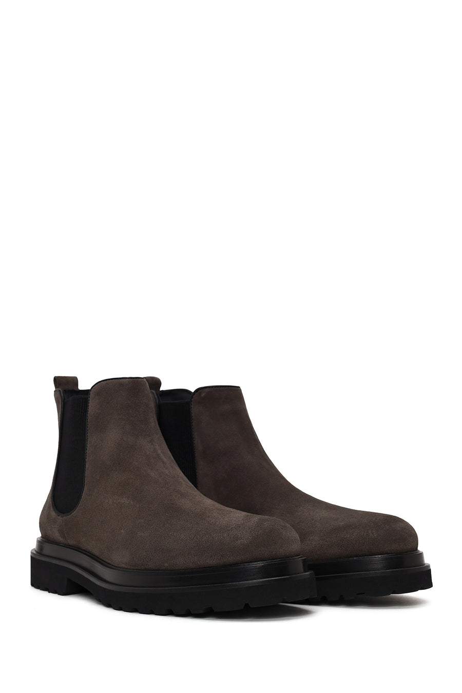 Derimod Black Male Gray Suede Chelsea Boots