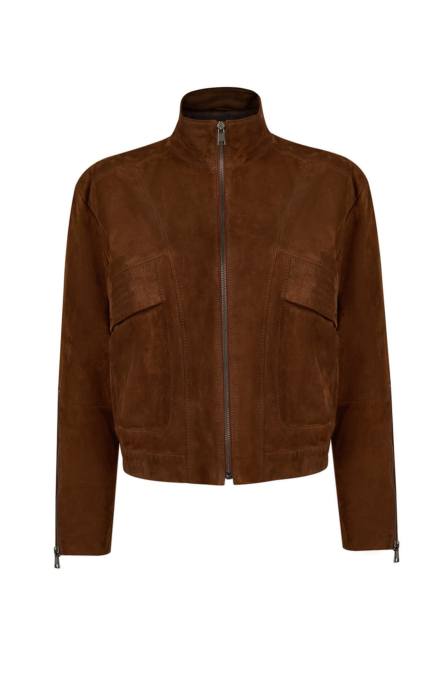 Juliana Woman Brown Short Oversize Suede Jacket
