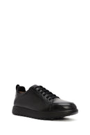 Men's Black Lace-Up Leather Sneakers | Derimod